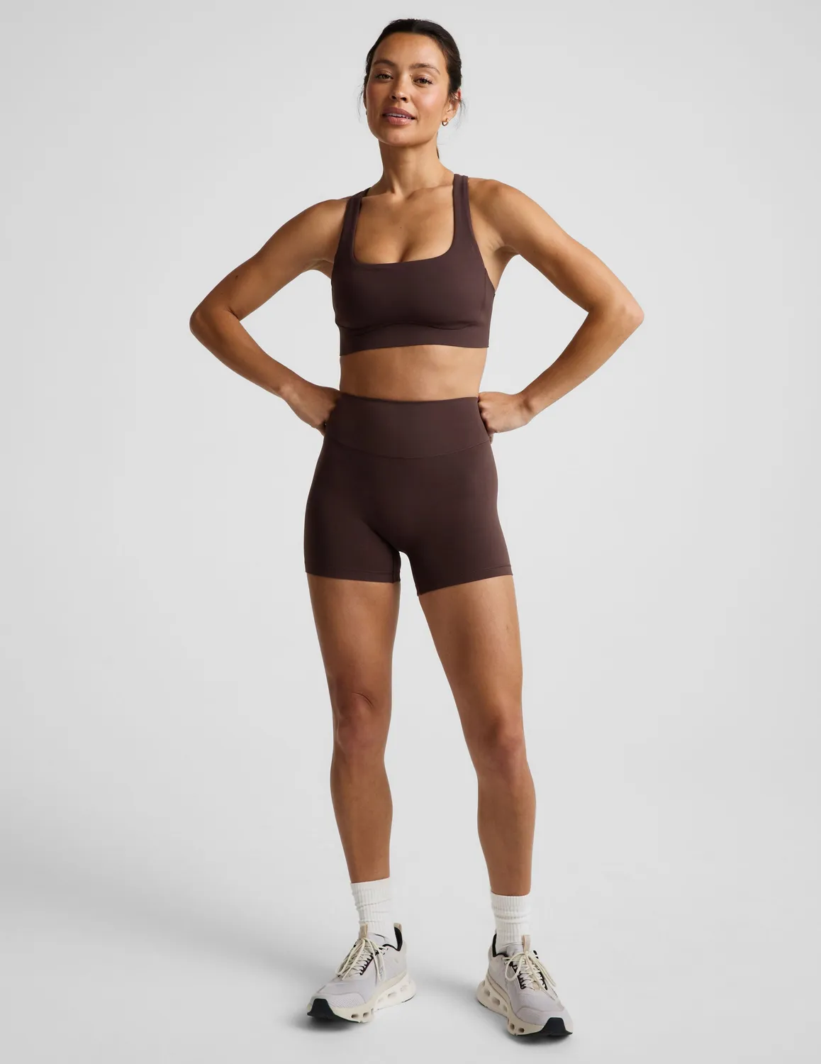 Beyond Yoga Glowzone Medium Impact sport-bh Cocoa Plum medelstöd
