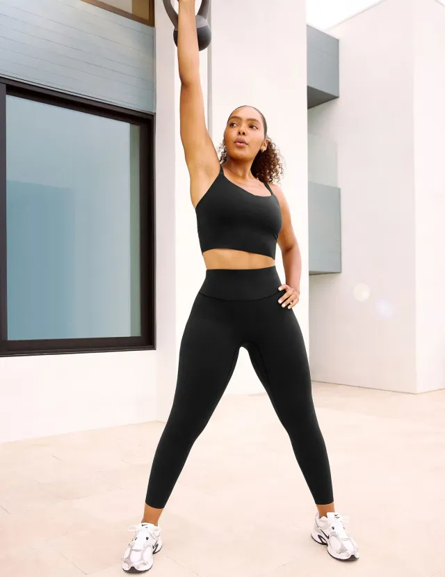 Beyond Yoga Glowzone High Waisted Midi Leggings Pitch Black svart