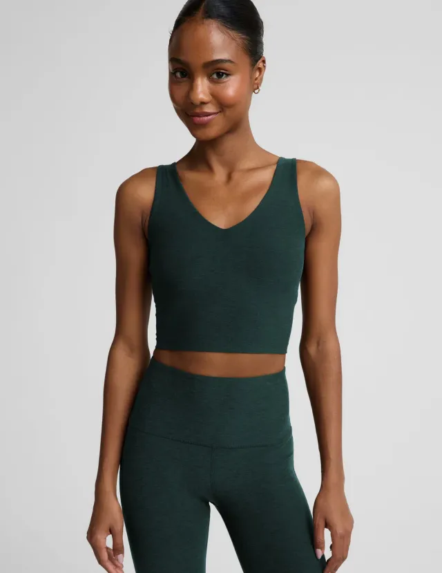 Beyond Yoga Spacedye Good Day Cropped Tank träningslinne Dark Ivy