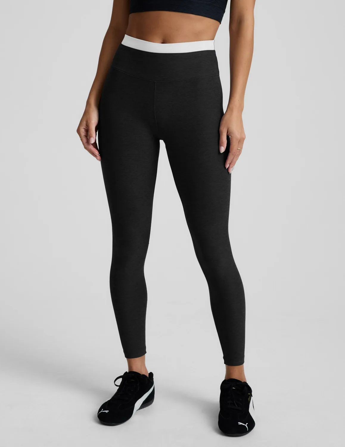 Beyond Yoga Spacedye Layered Midi leggings Darkest Night svart