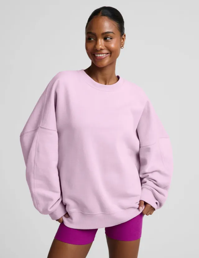 Beyond Yoga LuxeFleece 2.0 Oversized Crewneck sweatshirt Lavender Cream