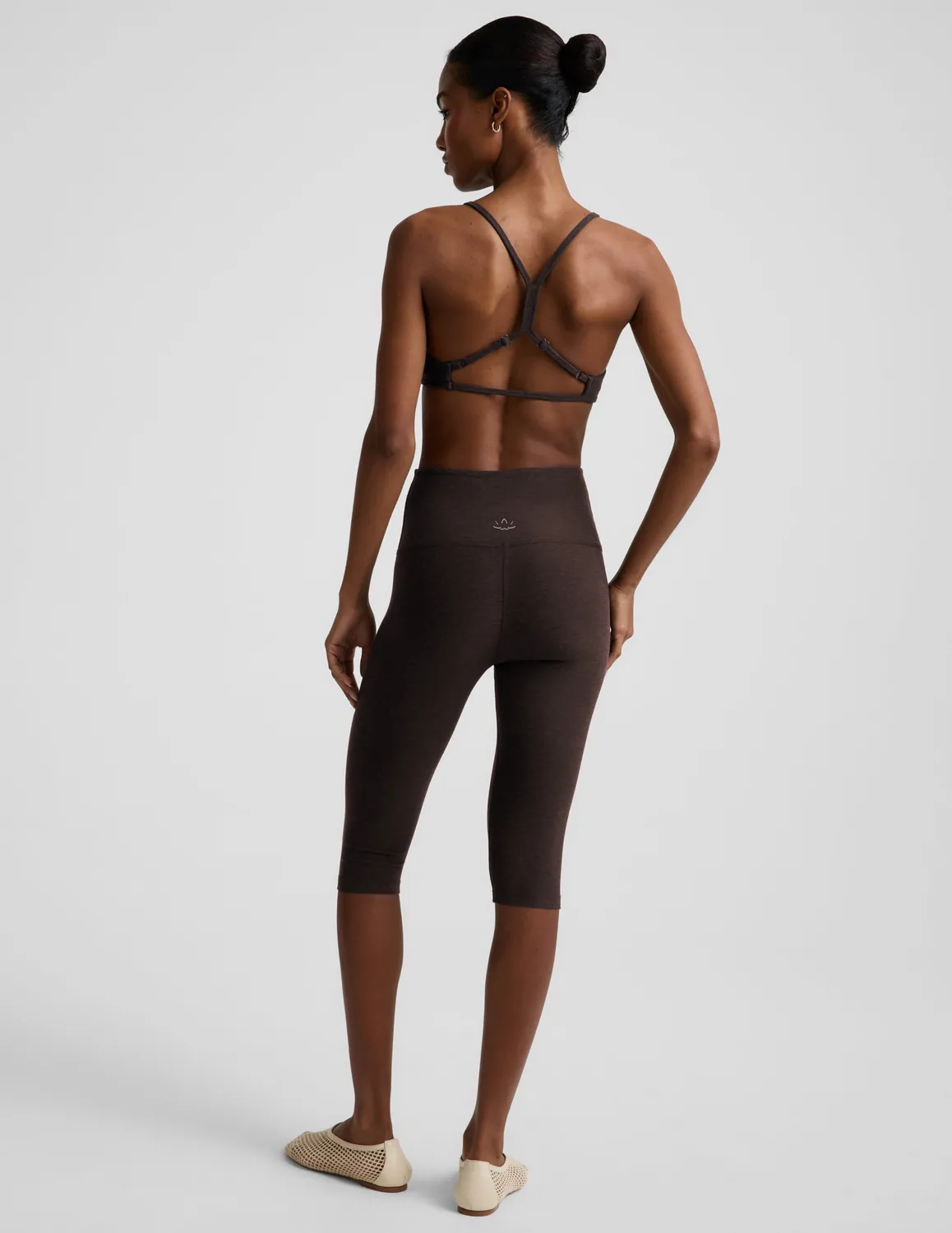 Beyond Yoga Spacedye Pedal Pusher High Waisted leggings Dark Chocolate Heather