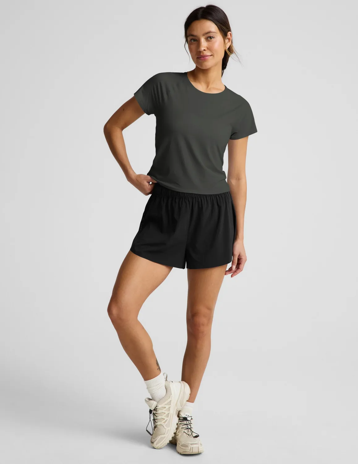 Beyond Yoga Breezeweight Active Short Sleeve Tee t-shirt Slate Green sval