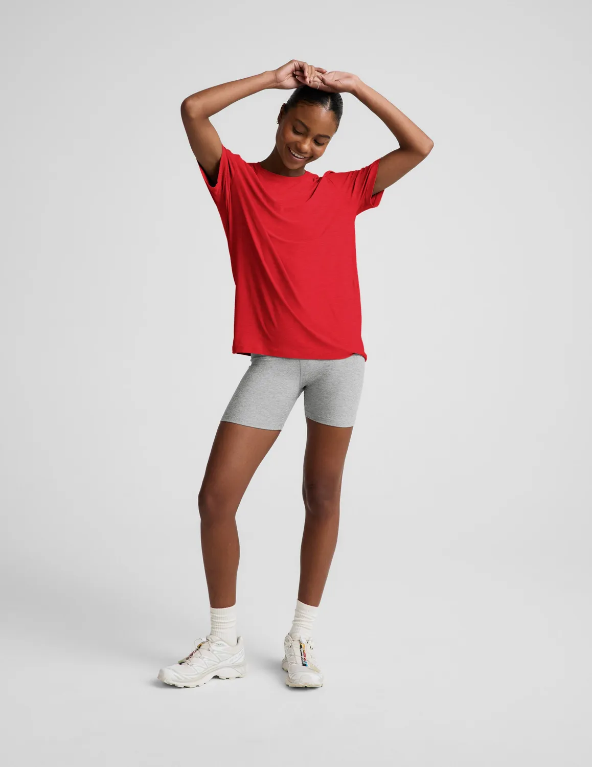 Beyond Yoga Always Beyond Crew Tee 2.0 t-shirt Chili Red Heather lätt