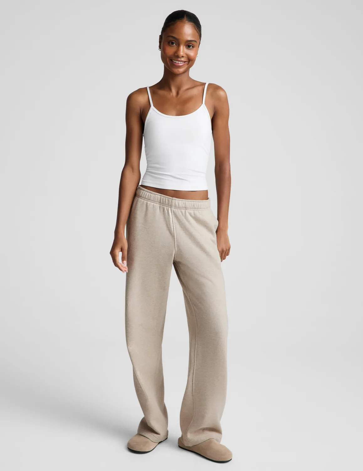 Beyond Yoga LuxeFleece 2.0 Straight Leg Sweatpant 31" mjukisbyxor oatmeal