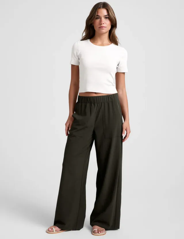 Beyond Yoga Easy Wide Leg Pant 29 byxor Olive Ink stretch