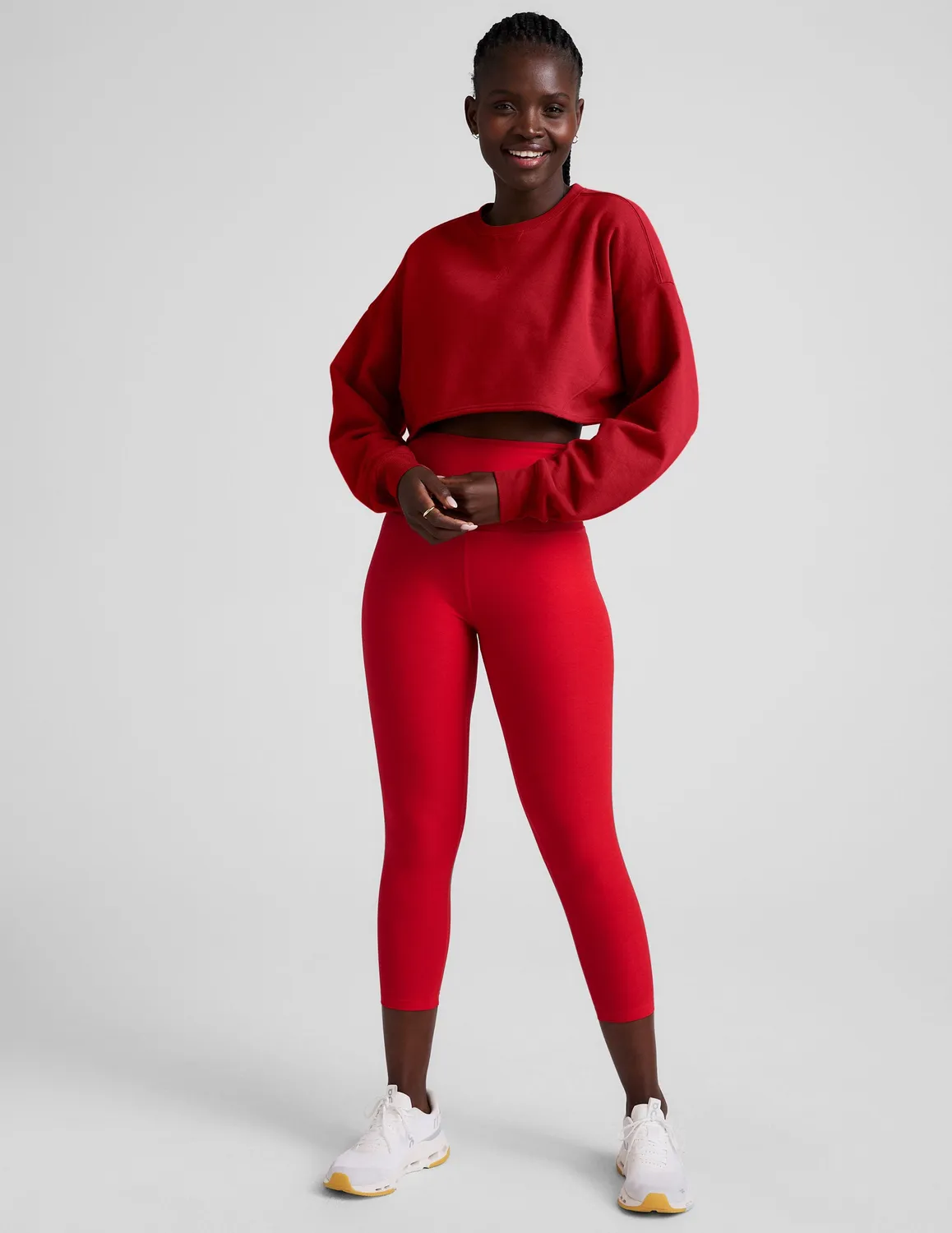 Beyond Yoga LuxeFleece Cropped sweatshirt Holly Red röd