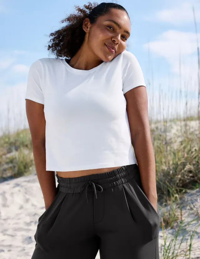 Beyond Yoga Featherweight Cropped Tee t-shirt Cloud White lätt