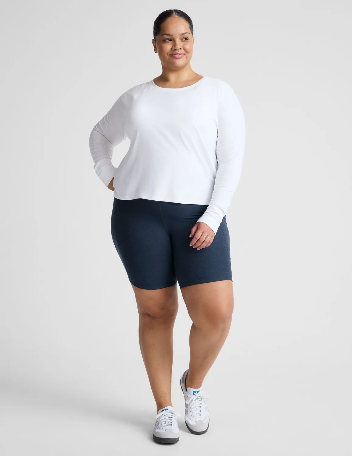 Beyond Yoga Featherweight Daydreamer Pullover tröja Cloud White lätt