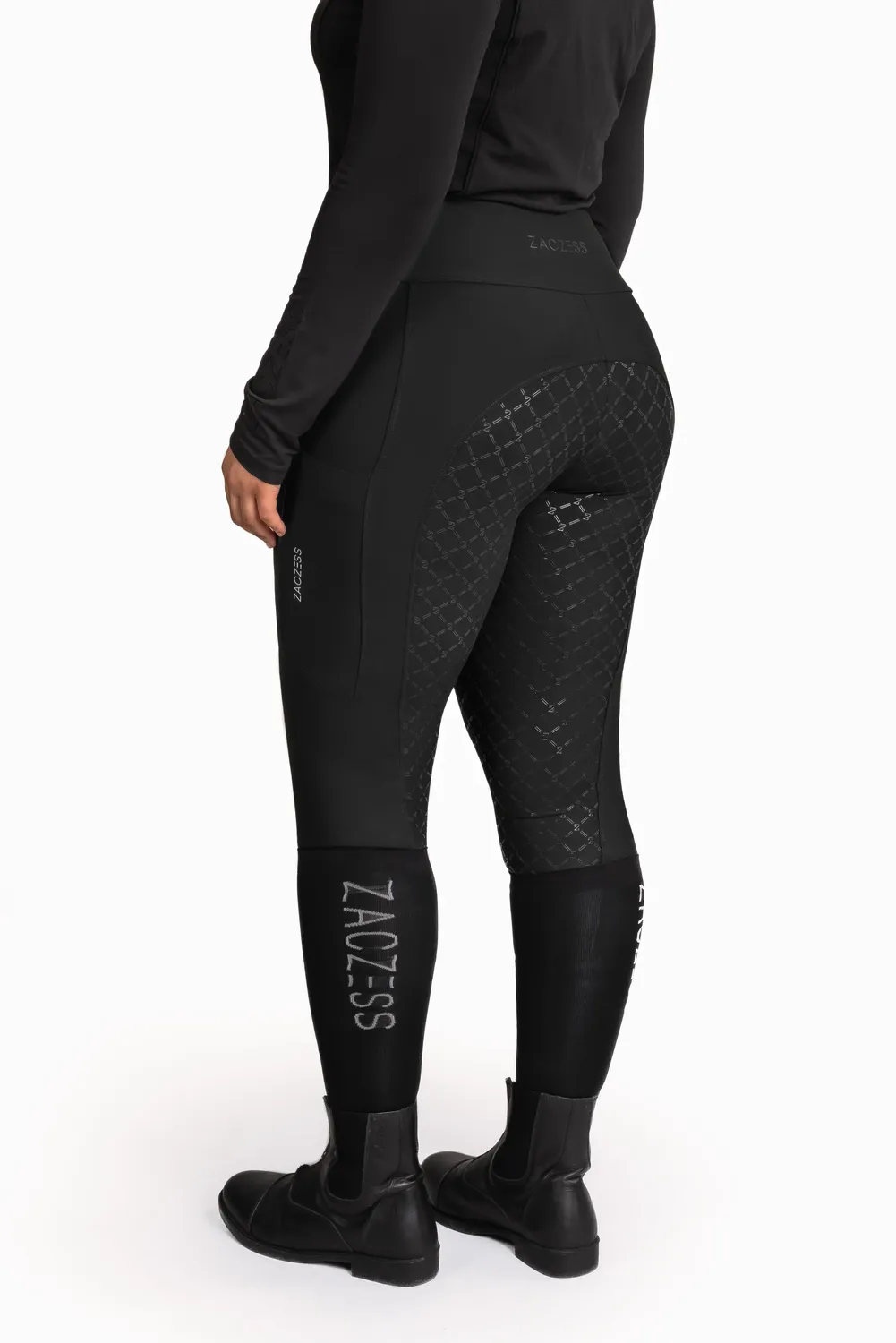 ZacZess Ohio Black ridleggings plus stora storlekar