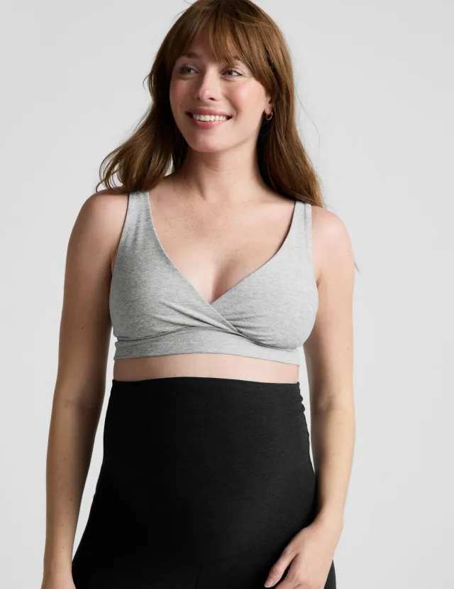 Beyond Yoga Spacedye Easiest Ever Long Nursing Bra Amningsbh Silver Mist