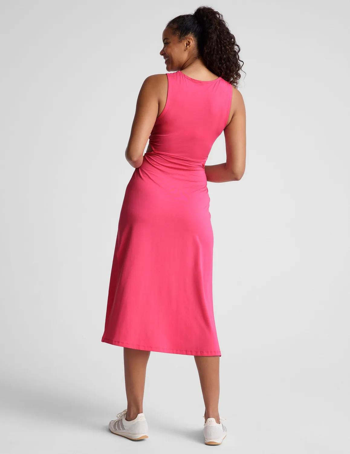 Beyond Yoga Around The World Front Twist klänning Carnation Pink