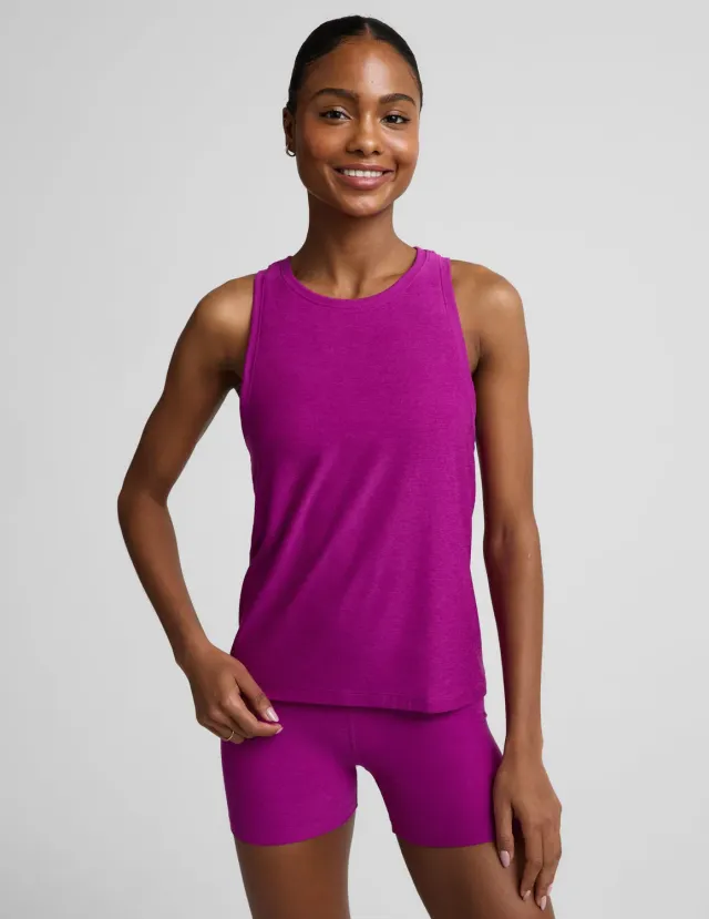 Beyond Yoga Featherweight Rebalance Tank linne Berry Bliss Heather lös