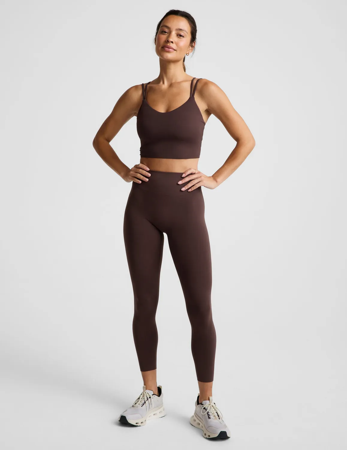 Beyond Yoga glowzone Strappy Cropped Tank träningslinne Cocoa Plum