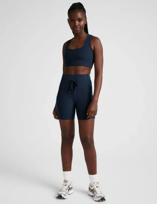 Beyond Yoga Spacedye Go Pocket 5" Short shorts Nocturnal Navy fickor