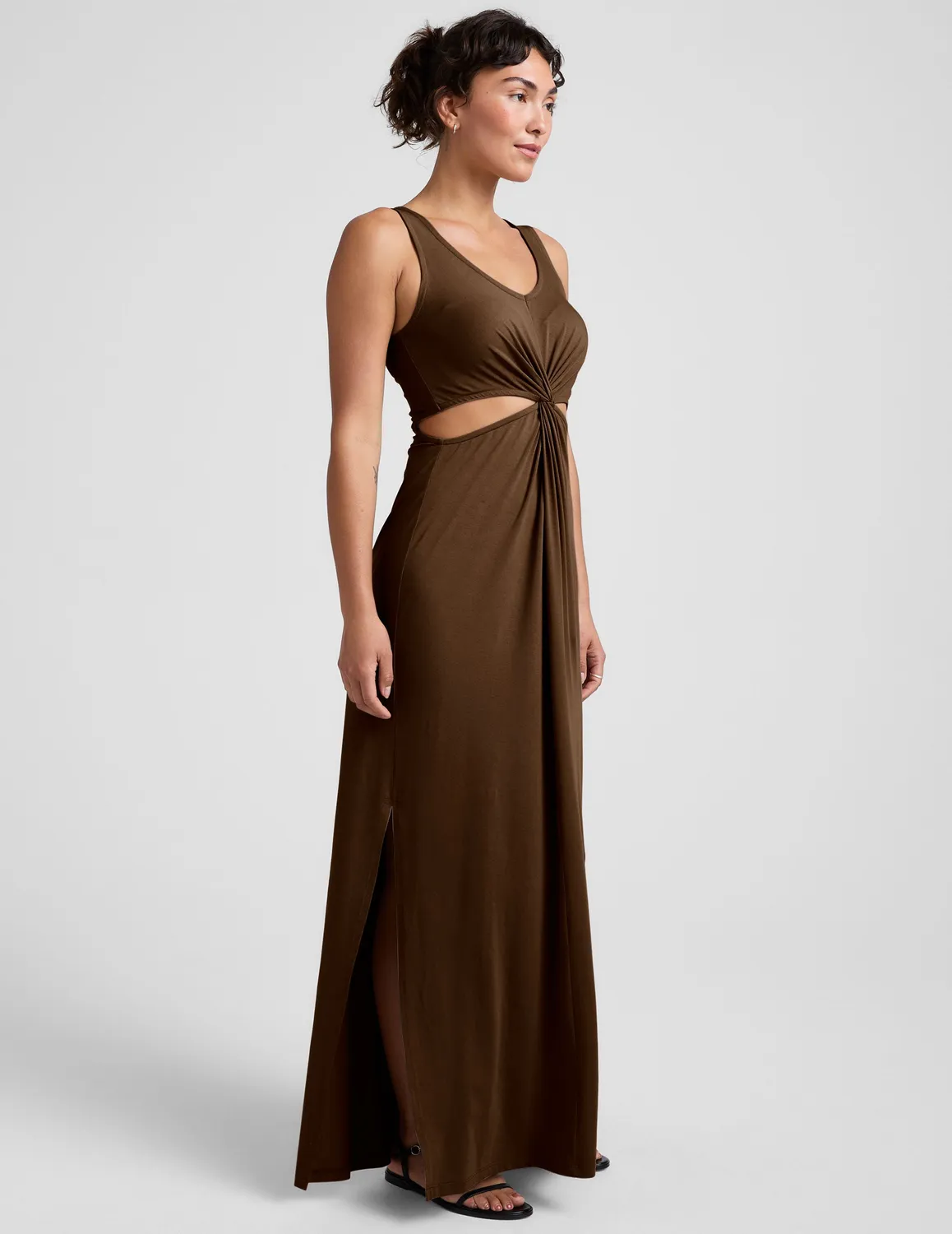 Beyond Yoga Around The World Front Twist Maxi klänning Espresso