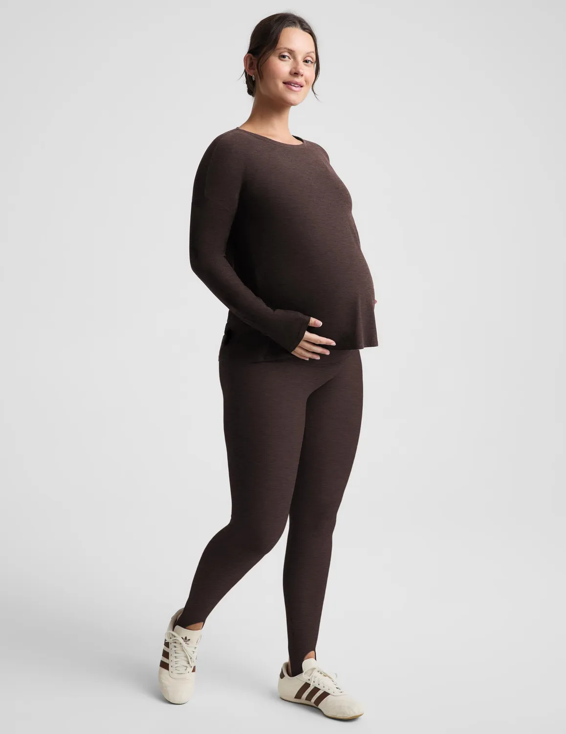 Beyond Yoga Spacedye Maternity Stirrup Leggings Dark Chocolate