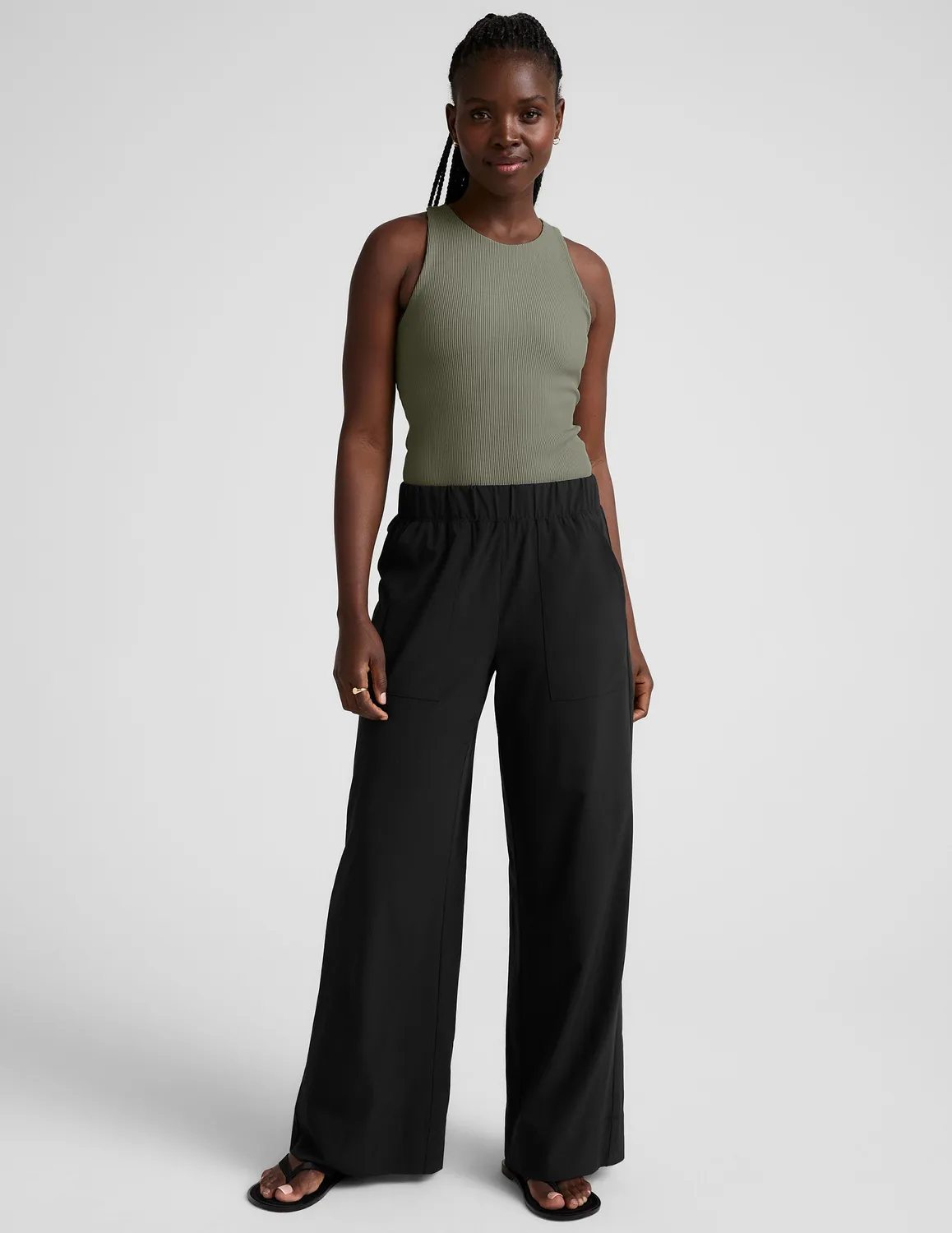 Beyond Yoga Refocus Ribbed Classic Tank linne Grey Sage mjukt