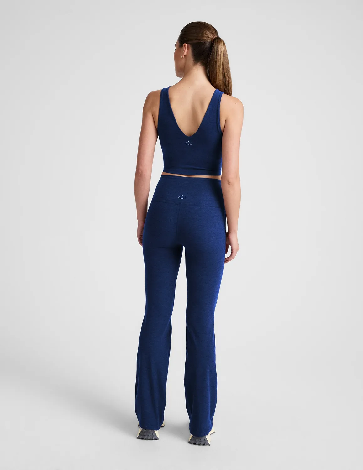 Beyond Yoga Spacedye High Waisted Practice Pocket Bootcut Pant 31" träningsbyxor Marine Blue
