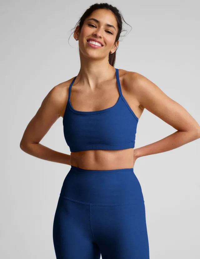 Beyond Yoga Spacedye Slim Racerback Bra bh Marine Blue Heather mellanstöd