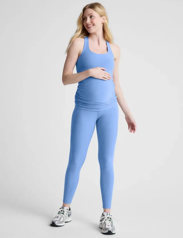 Beyond Yoga Spacedye Love the Bump mammaleggings Flower Blue midi