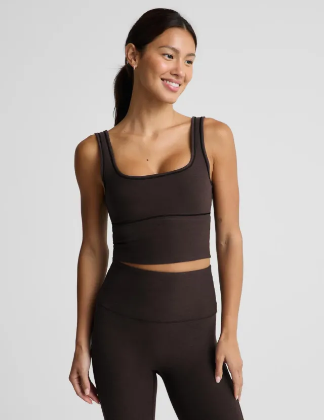 Beyond Yoga Spacedye Dynamic Cropped Tank träningslinne mörkbrun