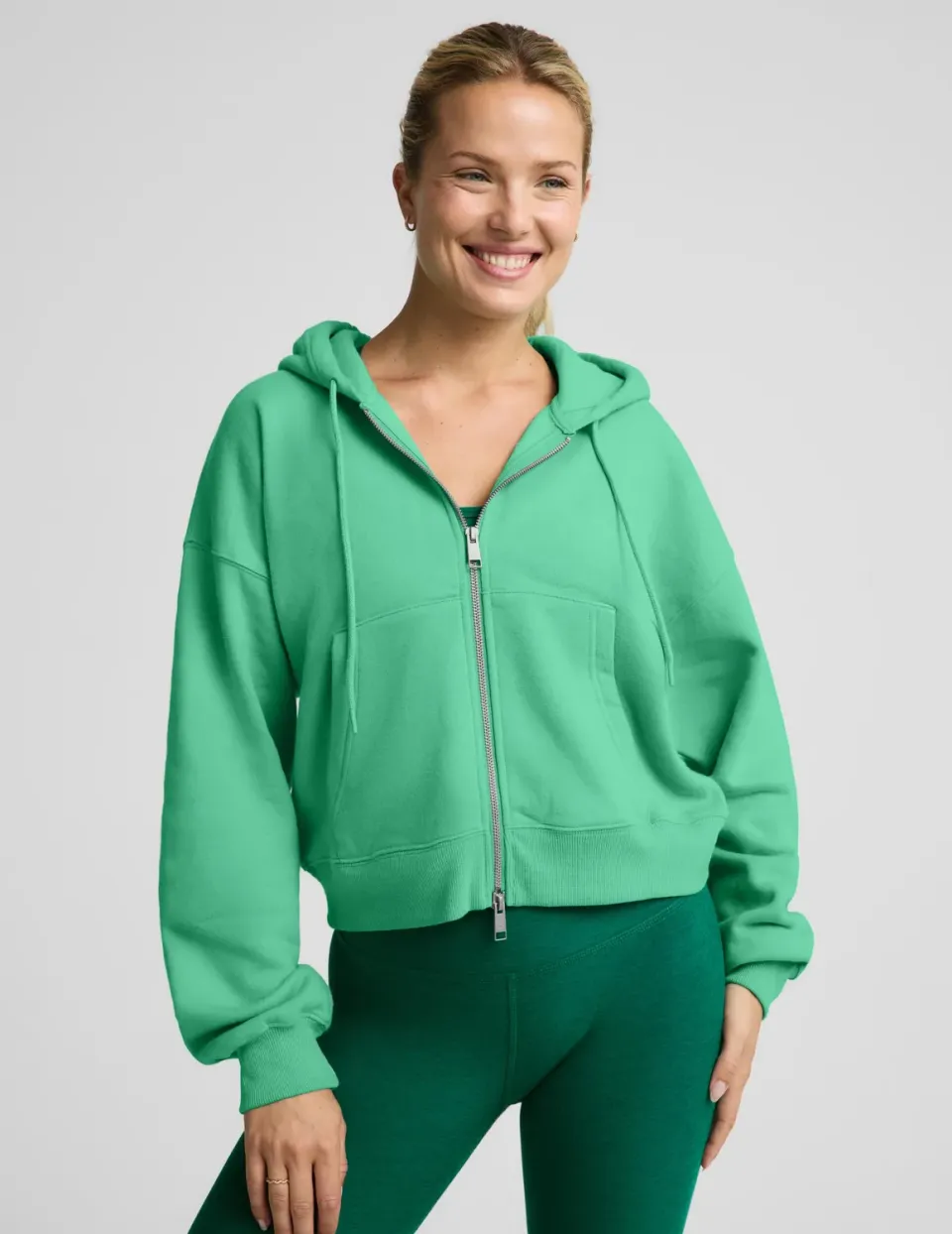Beyond Yoga LuxeFleece 2.0 Full-Zip Hoodie jade pool relaxed
