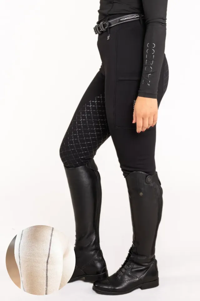 ZacZess YR Teddy Winter Leggings Black 26 ridleggings full grip varm