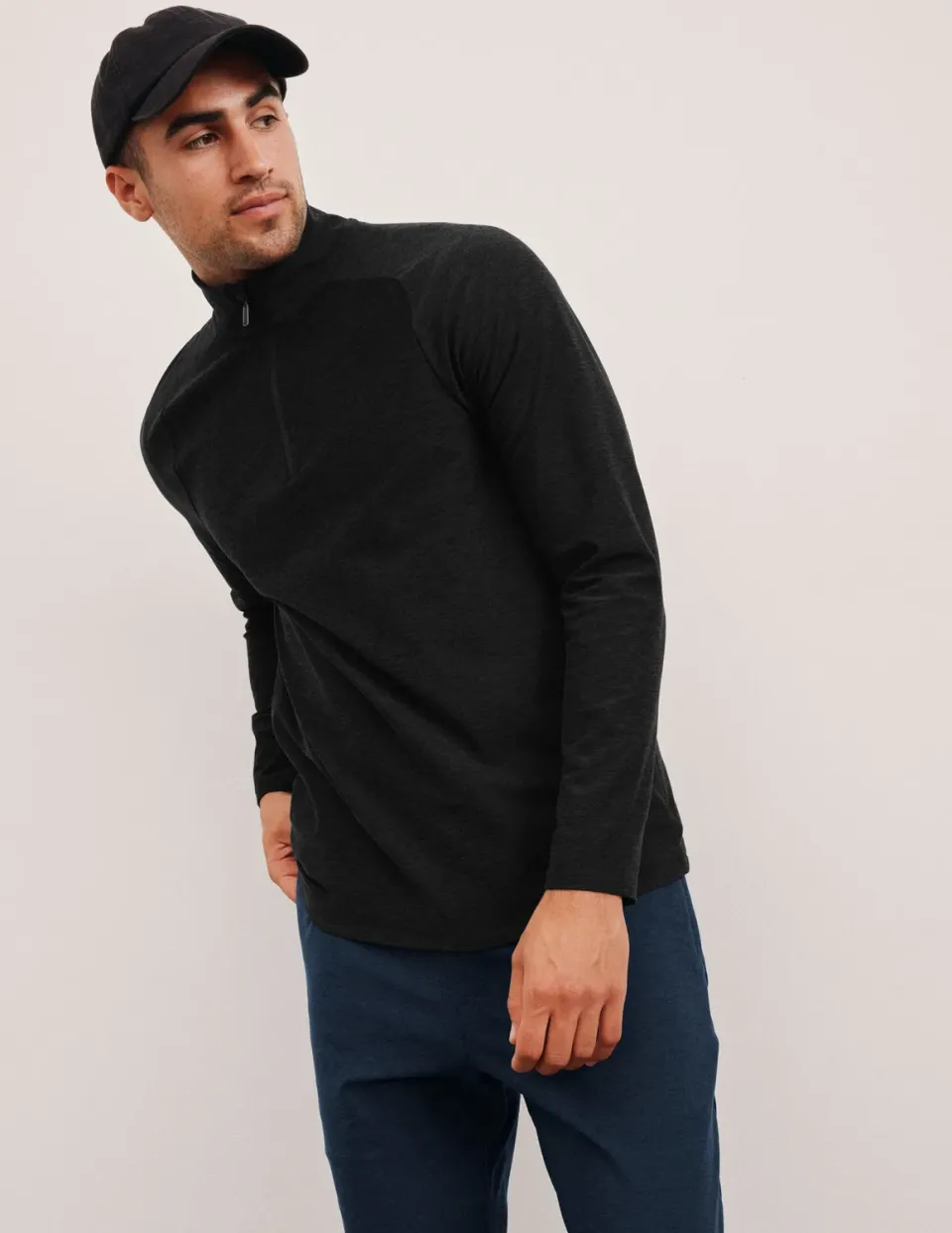 Beyond Yoga Spacedye Terrain Quarter Zip träningströja Darkest Night
