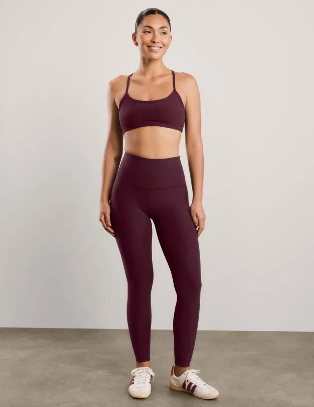 Beyond Yoga Spacedye Vitalize Full Length leggings cabernet heather hög midja