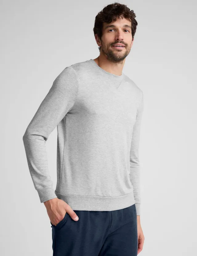 Beyond Yoga Always Beyond Men's Crew Pullover sweatshirt ljusgrå relaxed fit