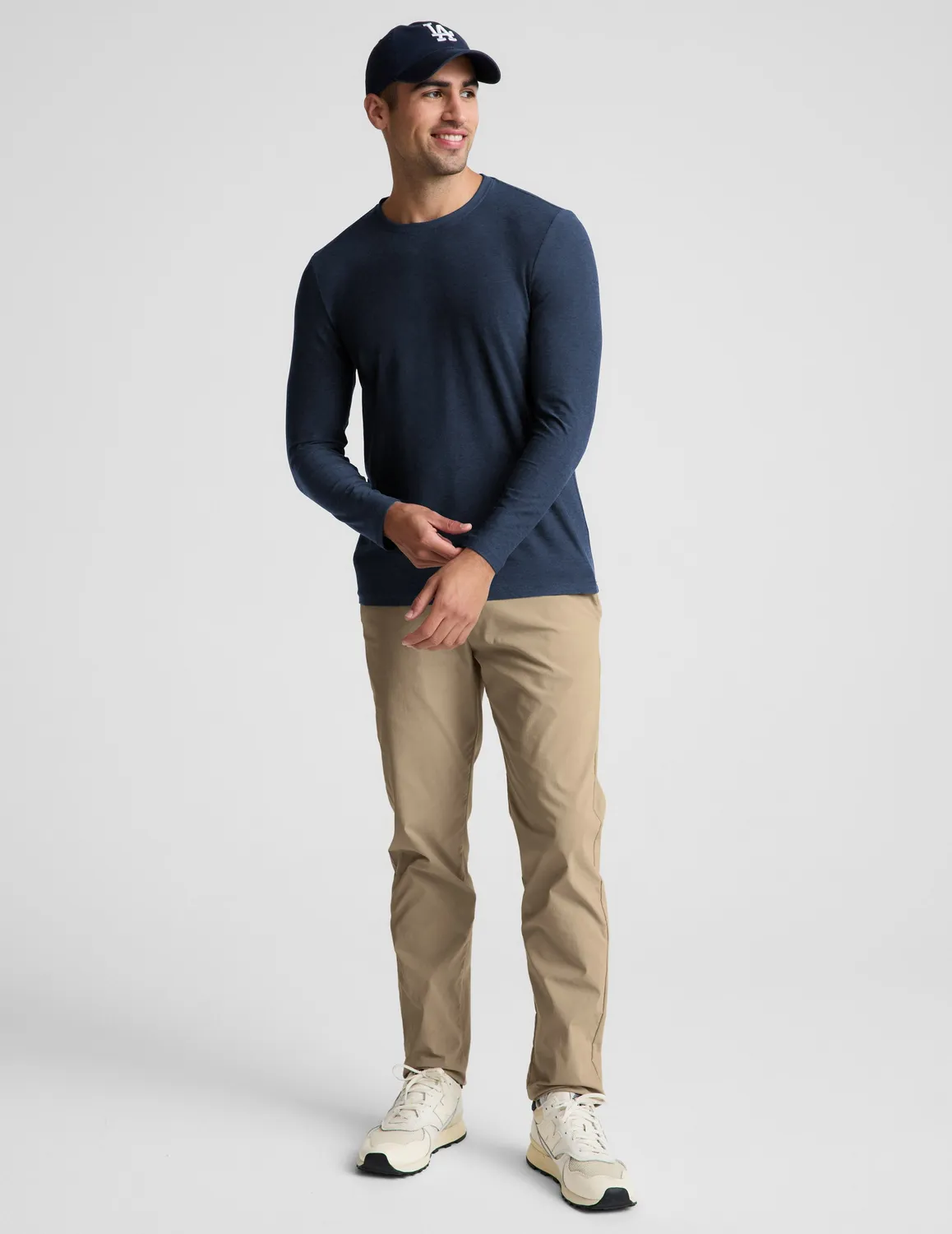 Beyond Yoga Always Beyond Men Long Sleeve Crew 2.0 herrtröja Nocturnal Navy