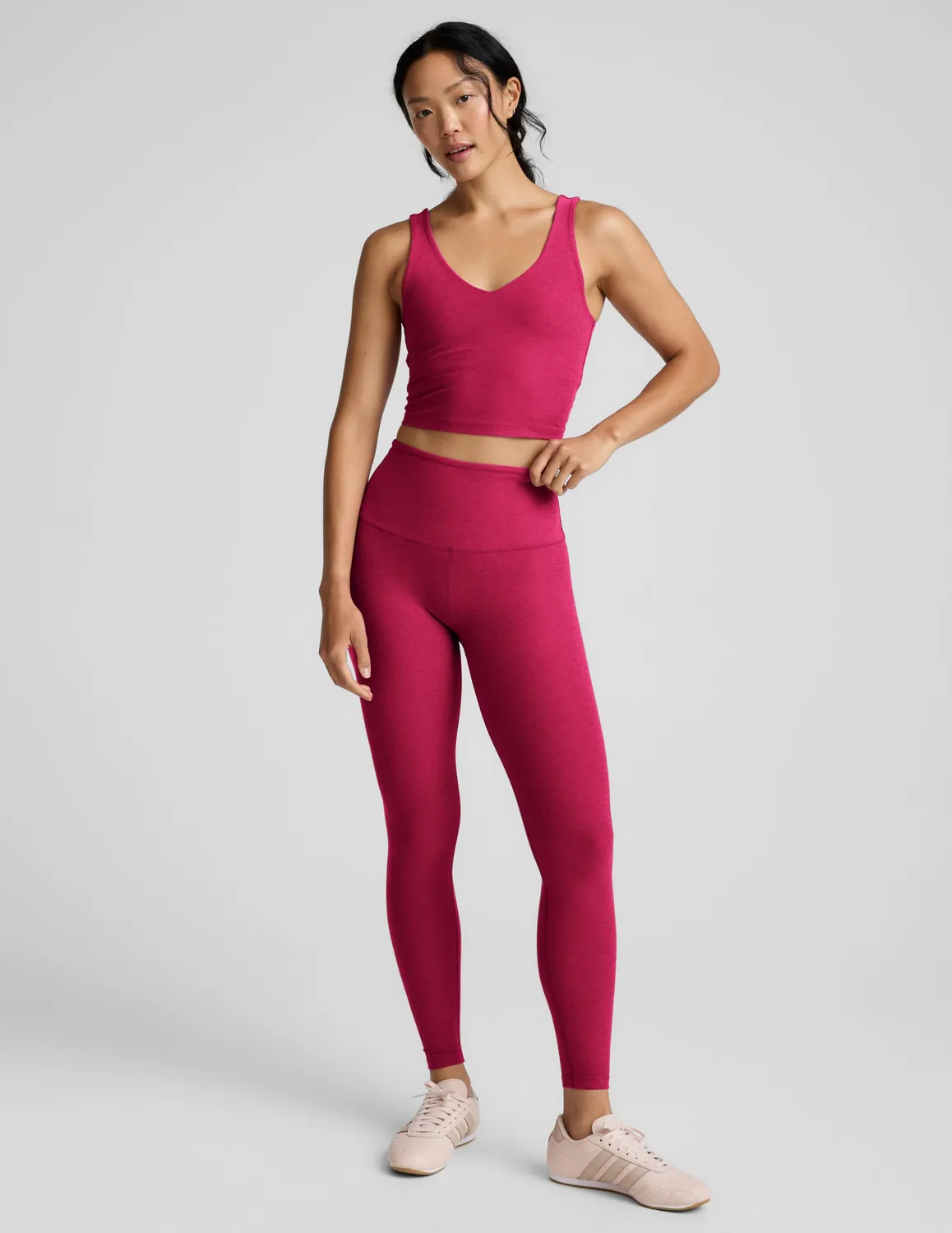 Beyond Yoga Spacedye Good Day Cropped Tank träningslinne Berry Red