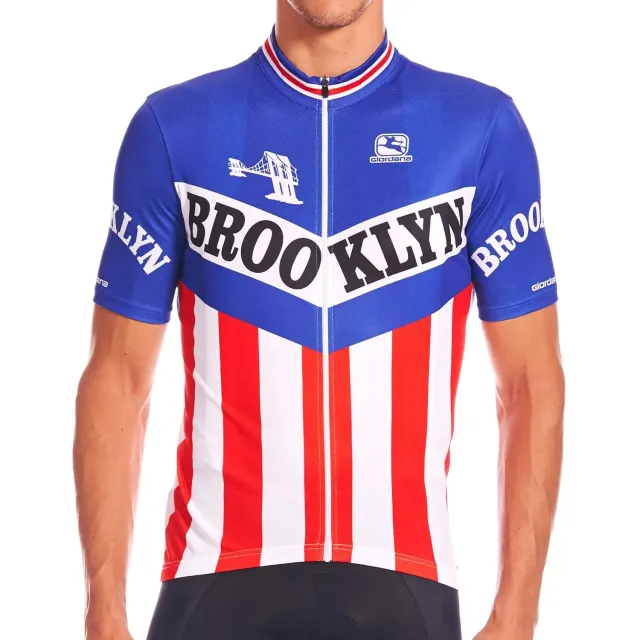Giordana Vero Team Brooklyn cykeltröja röd vit blå avslappnad