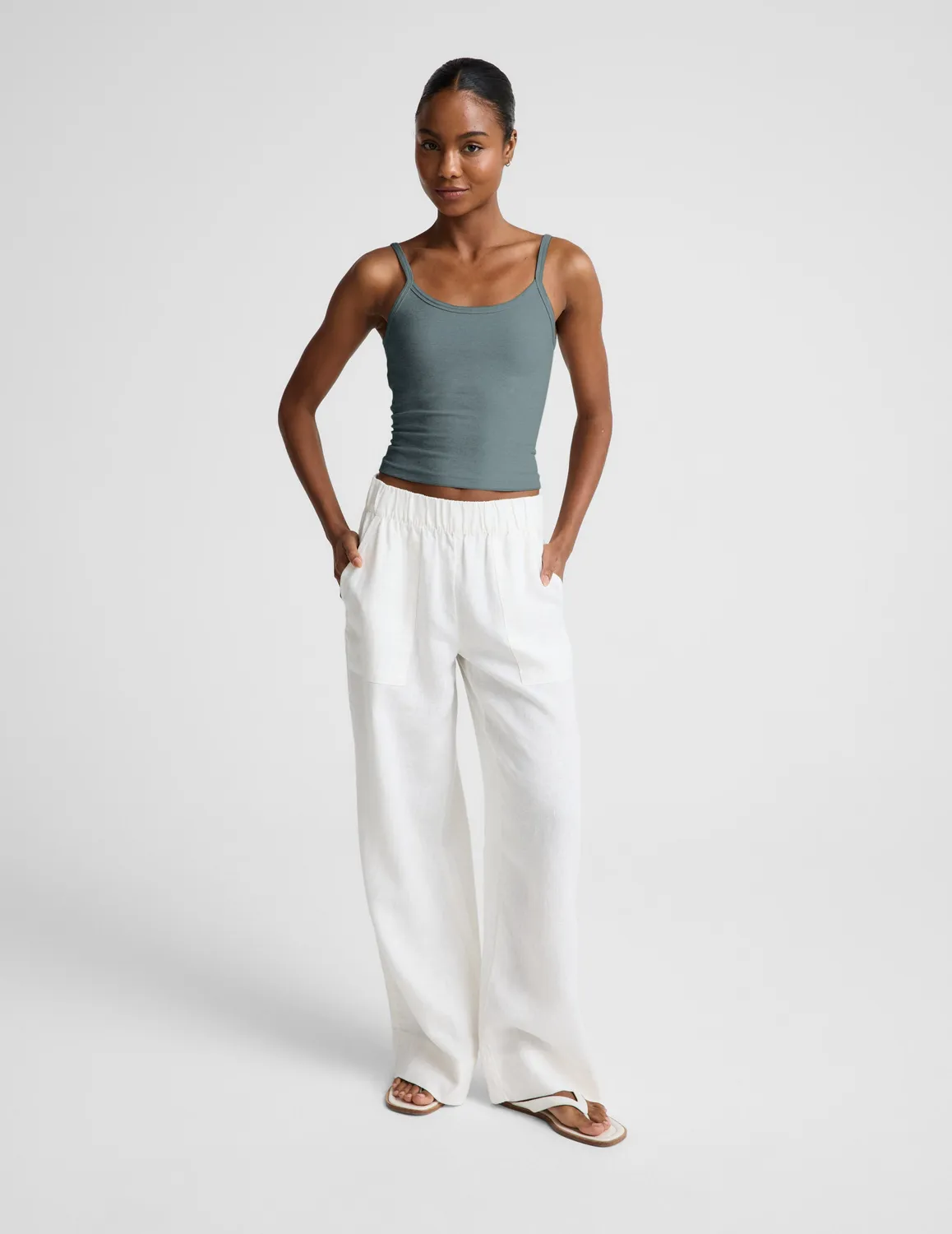 Beyond Yoga Spacedye Forever Tank linne Storm Heather med bh