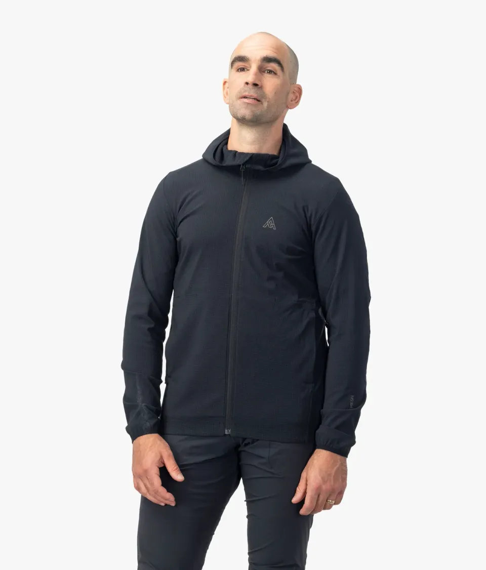 7MESH Spruce hoodie herr svart varm