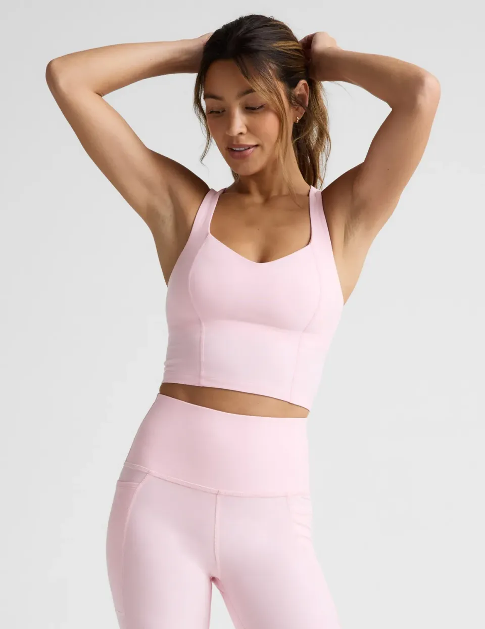 Beyond Yoga Spacedye Intensity Racerback Cropped Tank linne frosty pink medelstöd