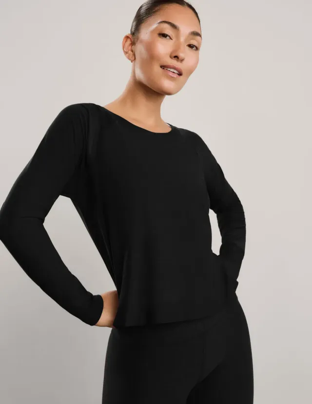 Beyond Yoga Featherweight Daydreamer Pullover Darkest Night lätt