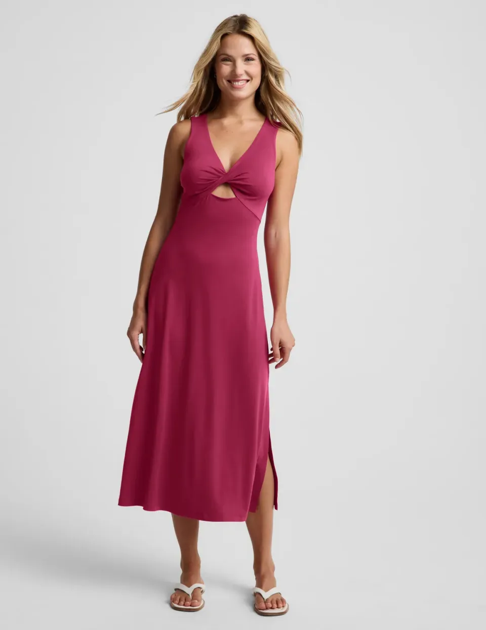 Beyond Yoga Twist Cutout Midi Dress klänning Sangria slim fit