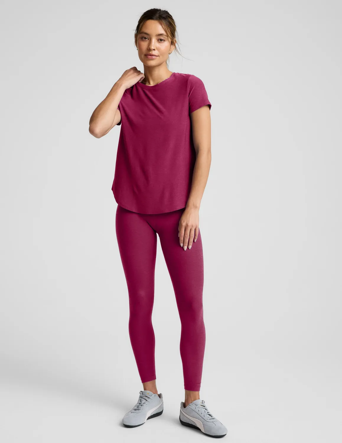 Beyond Yoga Featherweight On The Down Low T-shirt Sangria sval