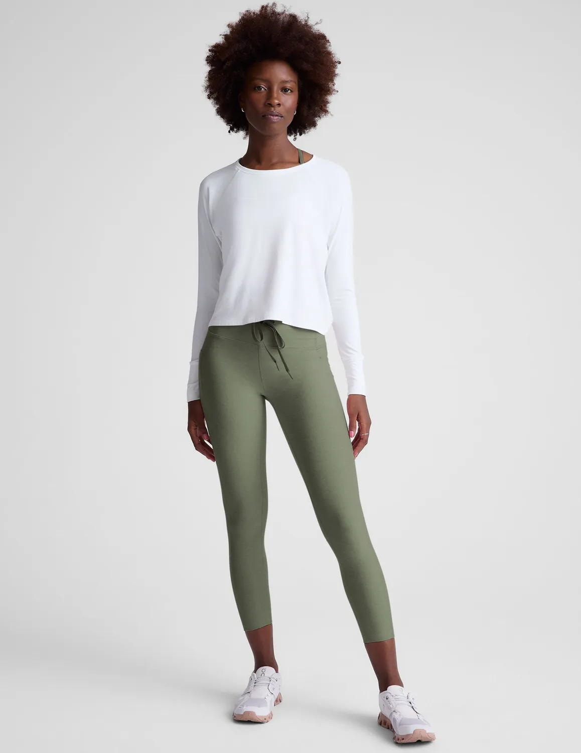 Beyond Yoga Spacedye Go Pocket Midi tights grågrön fickor