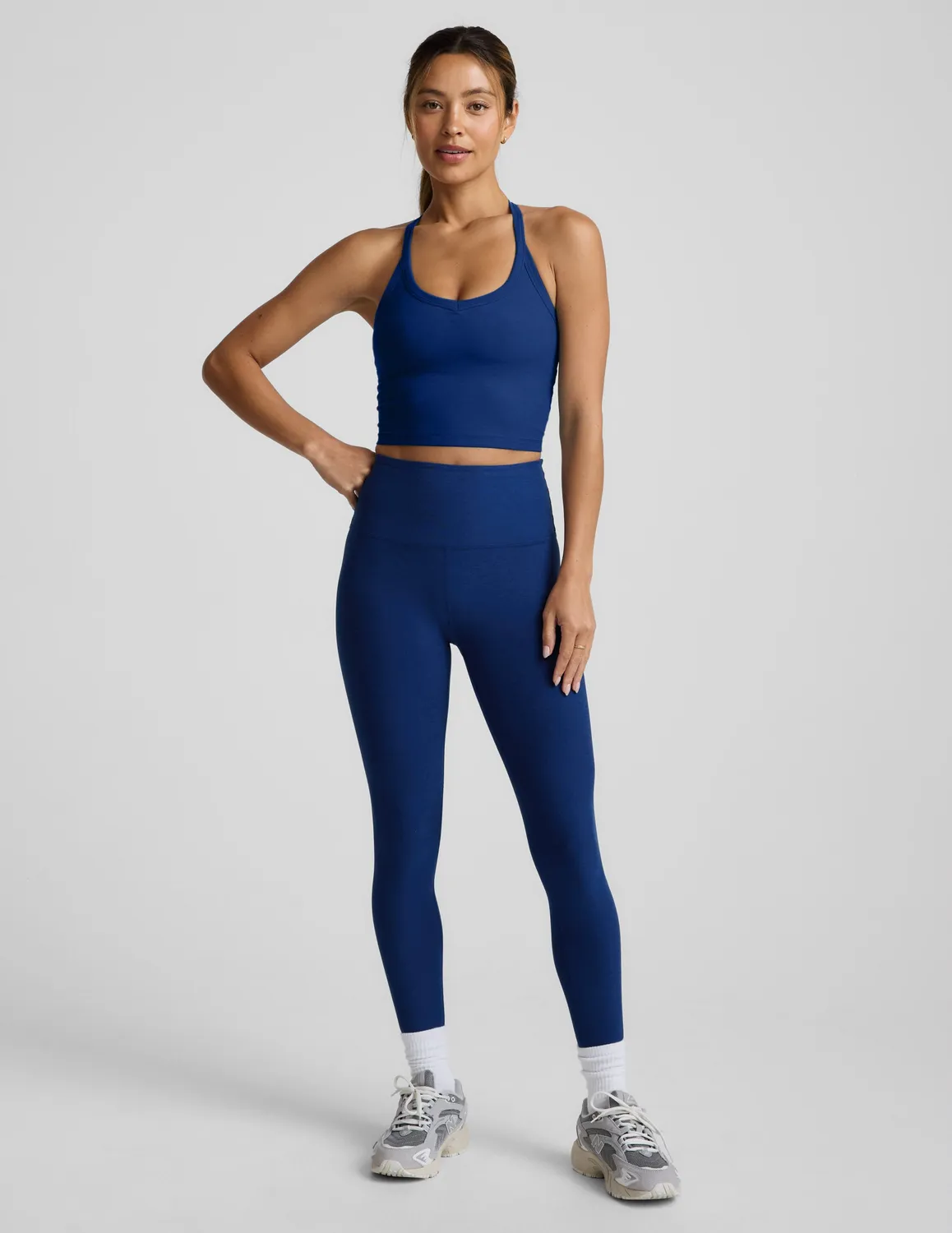 Beyond Yoga Spacedye On The Up Cropped Tank linne Marine Blue stretch
