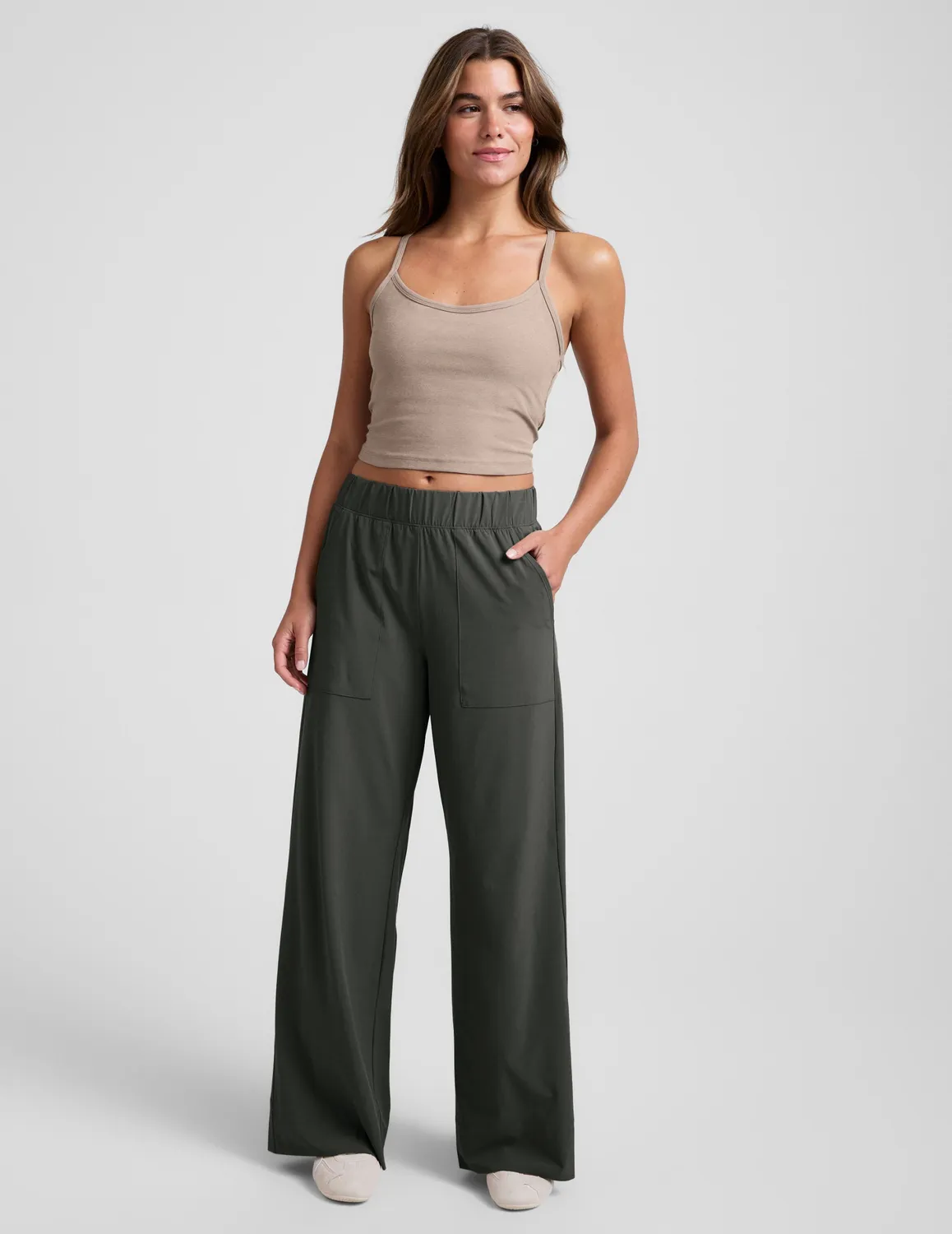 Beyond Yoga Easy Wide Leg Pant 29 byxor Slate Green stretch