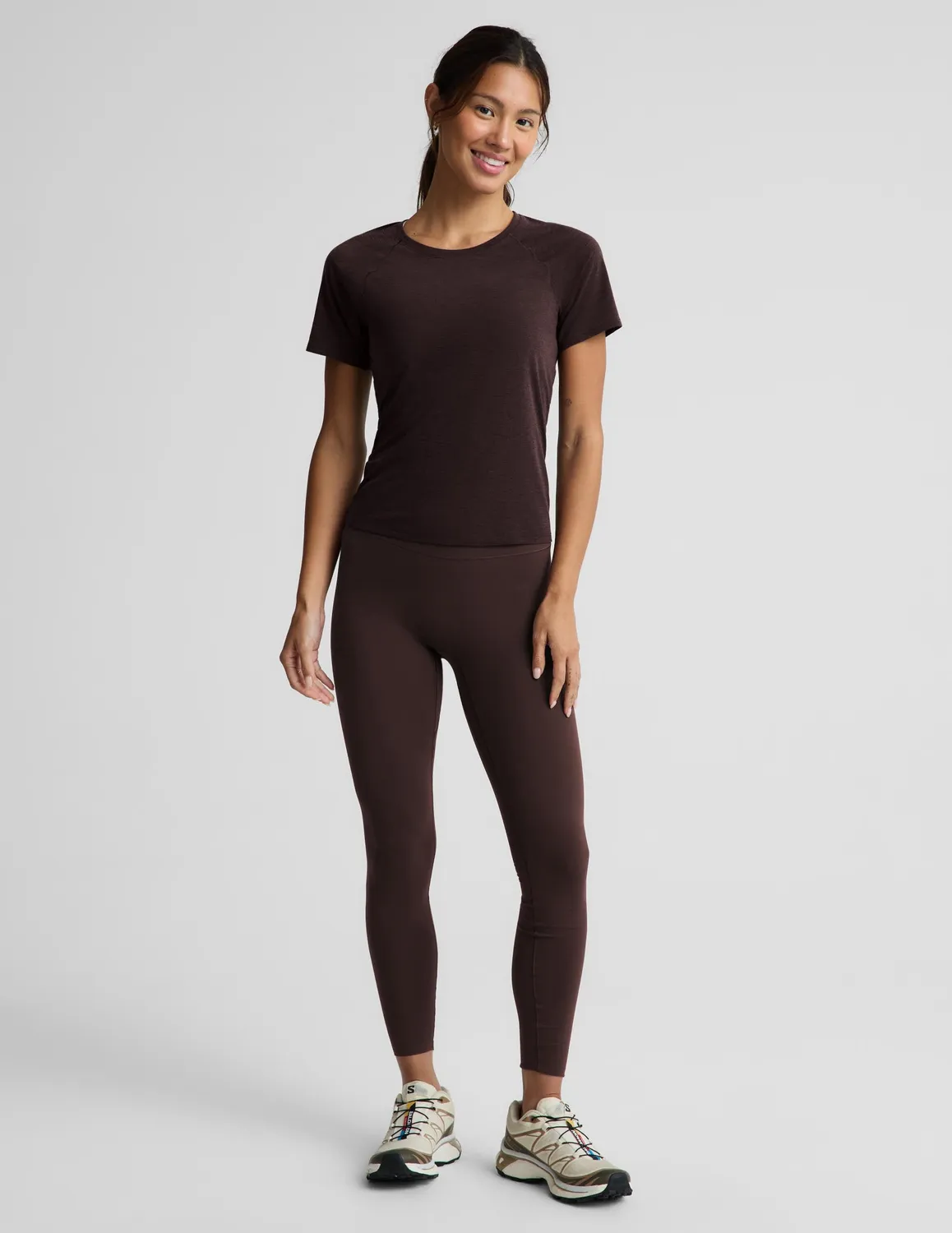 Beyond Yoga Breezeweight Active Short Sleeve Tee t-shirt Cocoa Plum mjuk