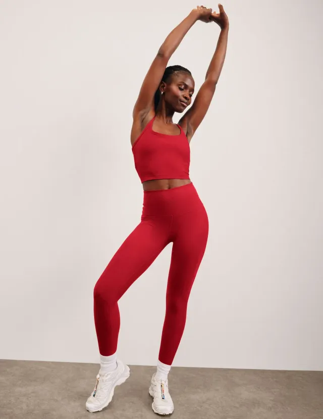 Beyond Yoga Spacedye Caught In The Midi tights Holly Red Heather hög midja