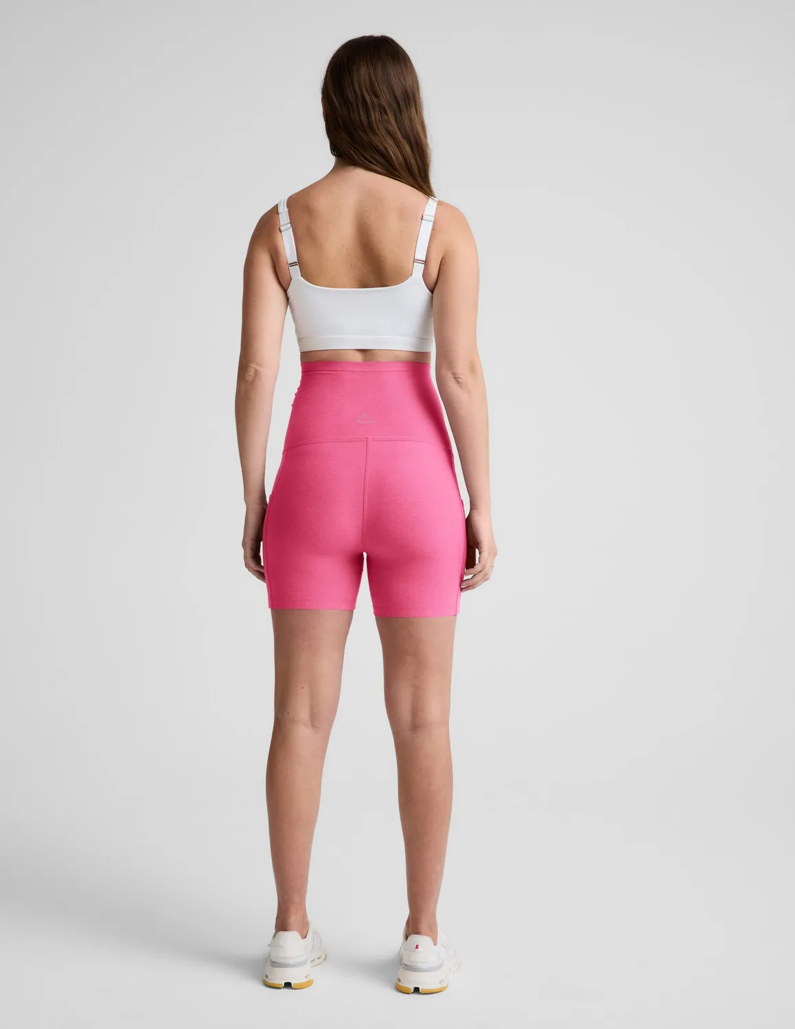 Beyond Yoga Spacedye Keep Pace 5" gravidshorts Luscious Pink Heather stretch