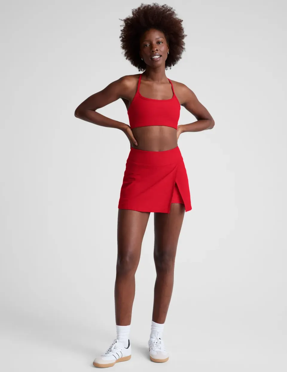 Beyond Yoga Spacedye Points Crossover Kjol Candy Apple Red shorts
