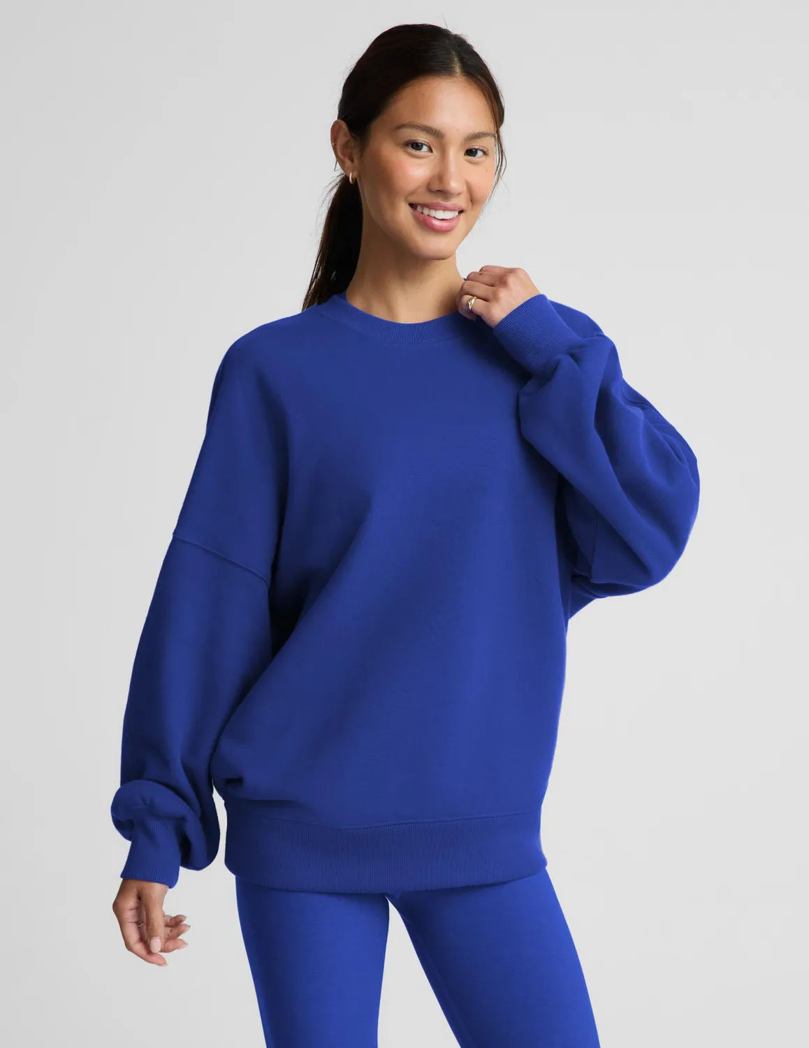 Beyond Yoga LuxeFleece 2.0 Oversized sweatshirt Ultra Blue bomull