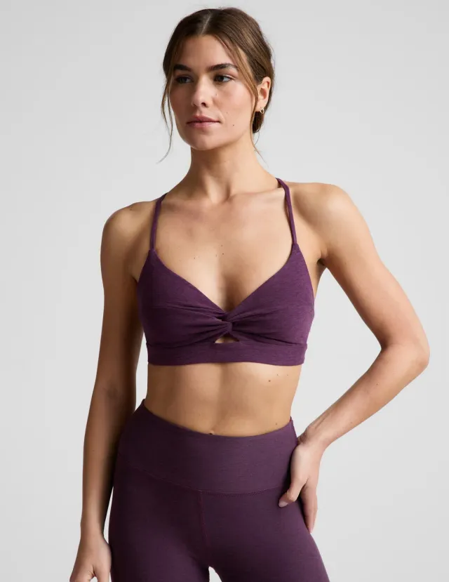 Beyond Yoga Spacedye Twist Front sport-bh blackberry melerad korsrygg