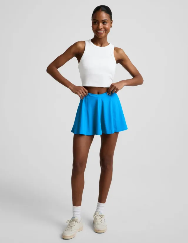 Beyond Yoga You're A Force tenniskjol Malibu Lagoon med shorts